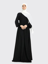 Womens Black Zip Umbrella Abaya for Umrah Hajj Casualwear